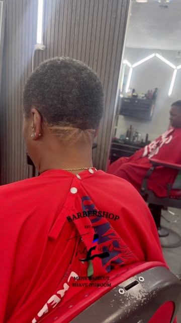 Taper with a line design finished at The Luxe